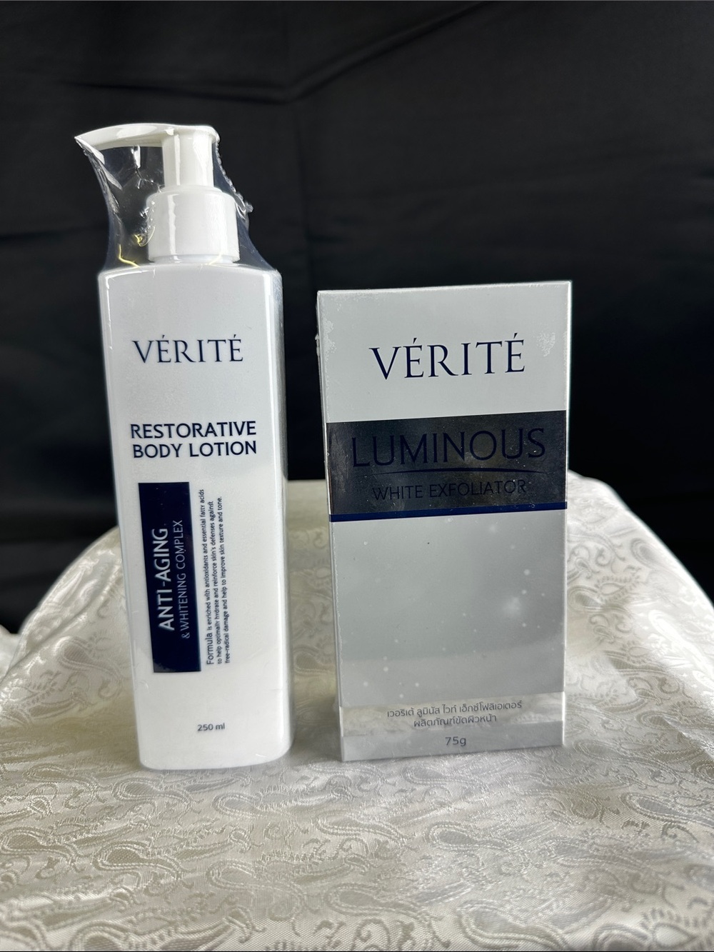 VÉRITÉ Skincare Set — Body Lotion + Exfoliator (New)